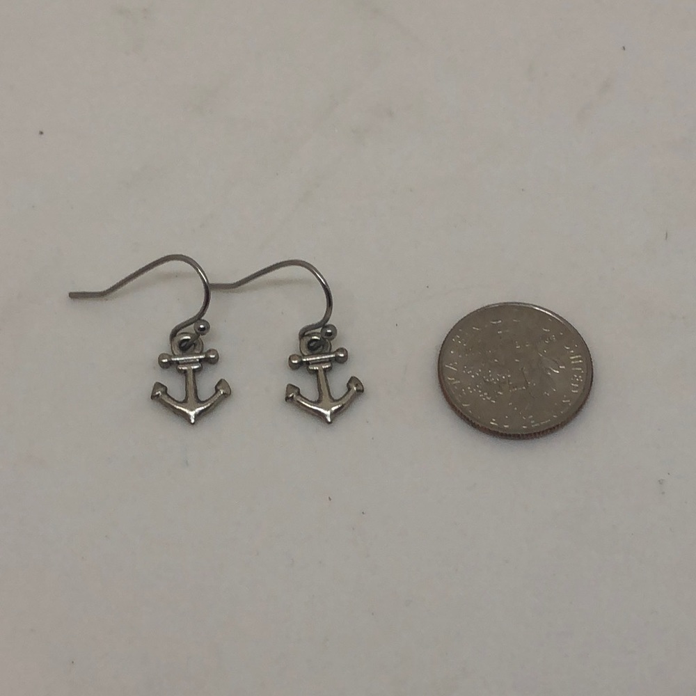 Silver Anchor Earrings